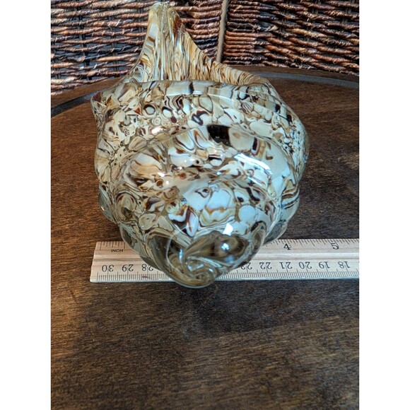 Hand Blown Glass Conch Seashell Home Decor Art Glass Display Candy Trinket Dish - Picture 10 of 11